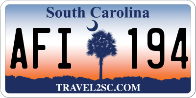 SC license plate AFI194