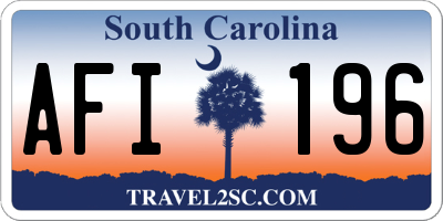 SC license plate AFI196