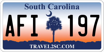 SC license plate AFI197