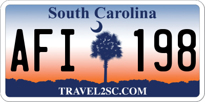 SC license plate AFI198