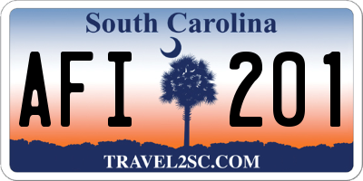 SC license plate AFI201