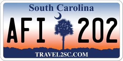 SC license plate AFI202