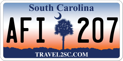 SC license plate AFI207