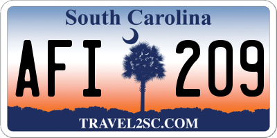 SC license plate AFI209