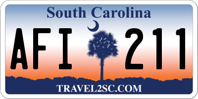 SC license plate AFI211