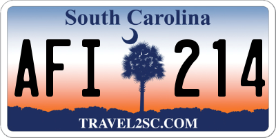 SC license plate AFI214