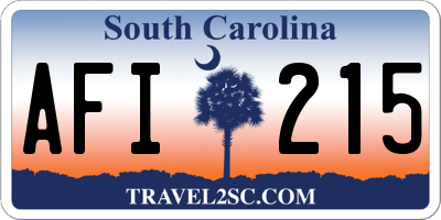 SC license plate AFI215