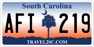 SC license plate AFI219