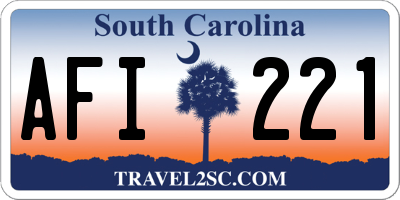 SC license plate AFI221