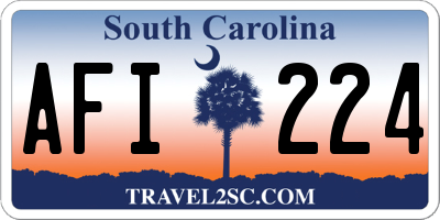 SC license plate AFI224