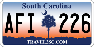 SC license plate AFI226