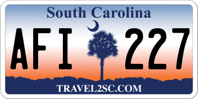 SC license plate AFI227