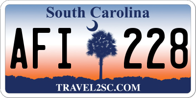 SC license plate AFI228