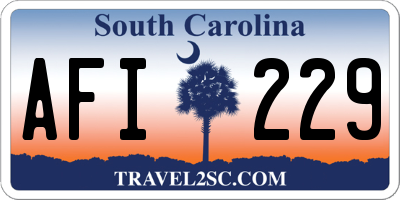 SC license plate AFI229
