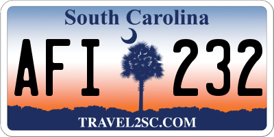 SC license plate AFI232