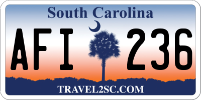 SC license plate AFI236