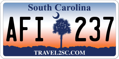 SC license plate AFI237