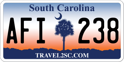 SC license plate AFI238