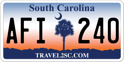 SC license plate AFI240