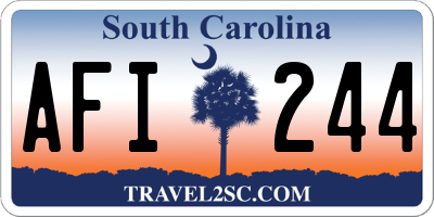 SC license plate AFI244