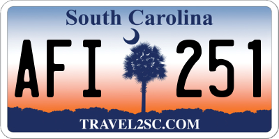 SC license plate AFI251