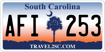 SC license plate AFI253
