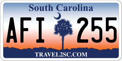 SC license plate AFI255