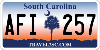 SC license plate AFI257