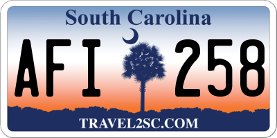 SC license plate AFI258