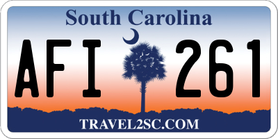 SC license plate AFI261