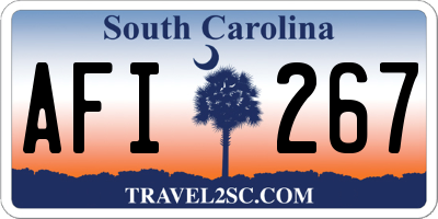 SC license plate AFI267