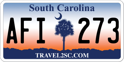 SC license plate AFI273