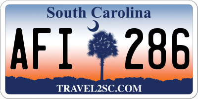 SC license plate AFI286