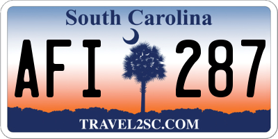 SC license plate AFI287