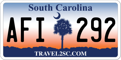 SC license plate AFI292