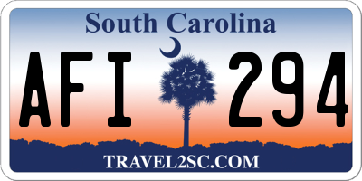 SC license plate AFI294