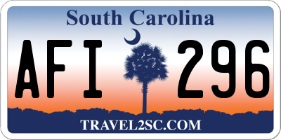 SC license plate AFI296