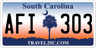 SC license plate AFI303