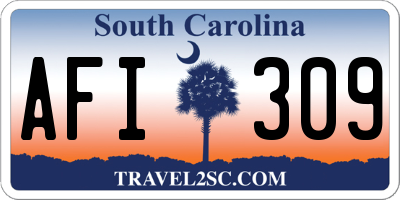 SC license plate AFI309