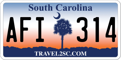 SC license plate AFI314