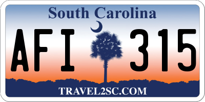SC license plate AFI315