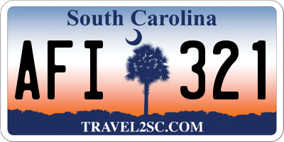 SC license plate AFI321