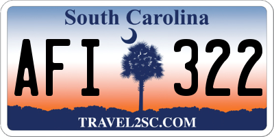 SC license plate AFI322