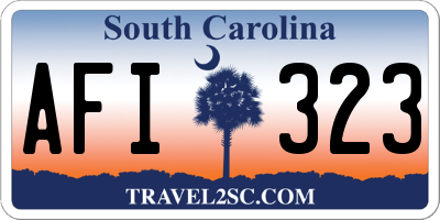 SC license plate AFI323