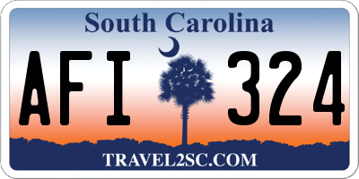 SC license plate AFI324