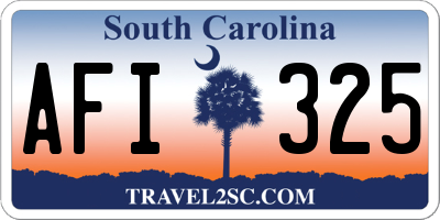 SC license plate AFI325