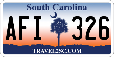 SC license plate AFI326