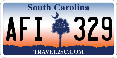 SC license plate AFI329