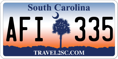 SC license plate AFI335