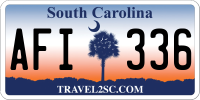 SC license plate AFI336